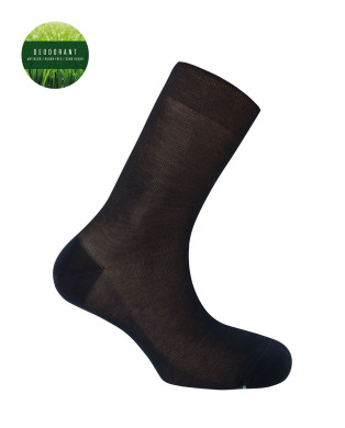 Chaussettes en fil côtelé - Déodorant Couleur Noir - 1