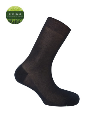 Chaussettes en fil côtelé - Déodorant Couleur Bleu marine - 1
