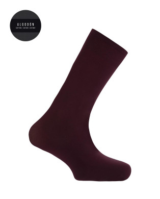 Plain Cotton Socks - Manager Color Burgundy - 1