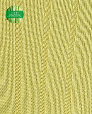Chaussettes côtelées en bambou Couleur Vert - 1 2