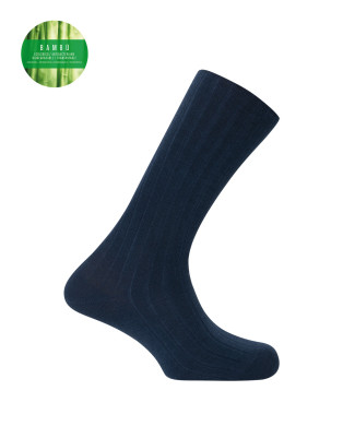 Calcetines de bambú de canalé - puño antipresión Color Marino - 1