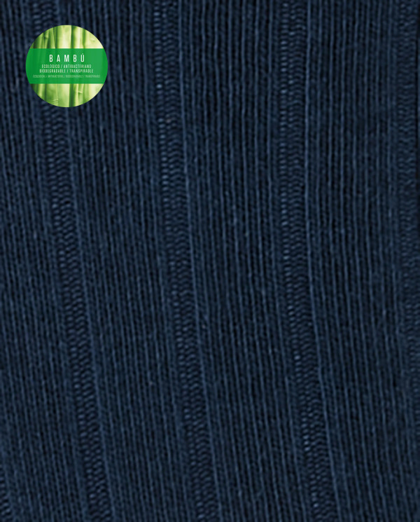 Ribbed bamboo socks - anti-pressure cuff Color Navy marine - 1 - 2