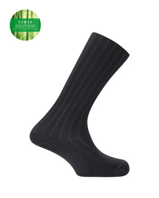 Calcetines de bambú de canalé - puño antipresión Color Gris marengo - 1