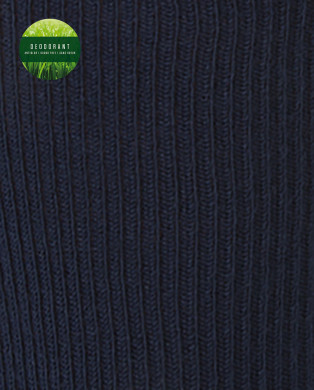 Ribbed Hem Socks - Deodorant Color Navy - 1 2