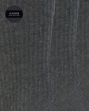 Pack of 3 cotton socks with American cuff - Basix Color Grey - 1 2