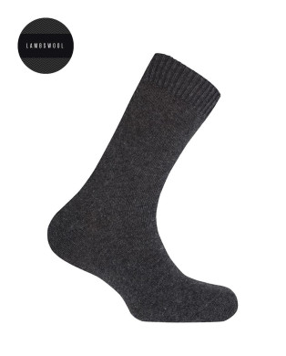 Calcetines de lambswool lisos Color Gris - 1