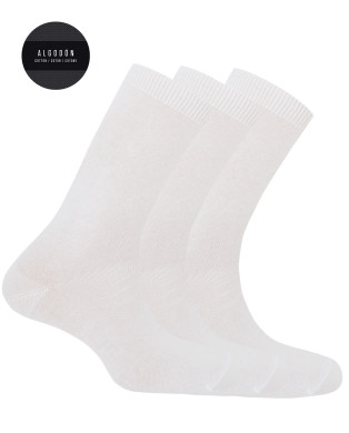 Pack de 3 calcetines de algodón lisos - Basix Color Blanco - 1