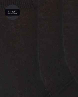 Pack de 3 calcetines de algodón lisos - Basix Color Negro - 1 2