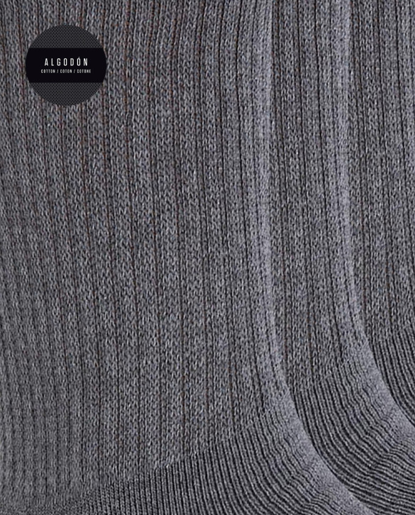 Pack de 3 calcetines de alg sport con puño americano - Basix Color Gris - 1 - 2