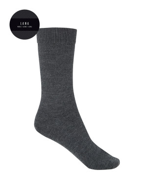 Plain mercerized wool socks Color Grey - 1