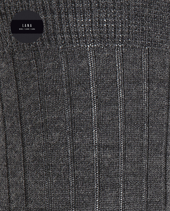 Mitjons 100% llana de canalé Color Gris - 1 - 2