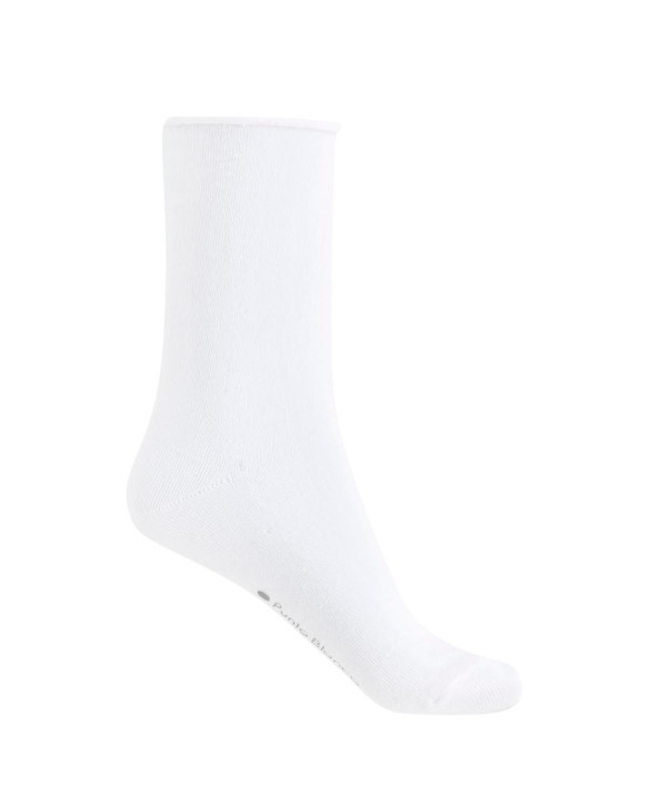 Calcetines de algodón - lisos - puño roulé Color Blanco - 1