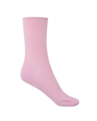 Cotton socks - plain - rolled cuff Color Pink - 1