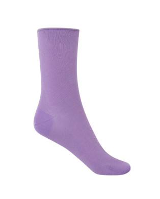 Chaussettes en coton - unies - bord roulé Couleur Violet - 1