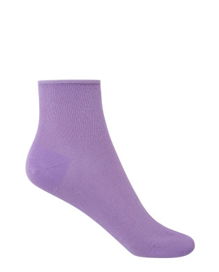 Cotton socks - plain - rolled cuff Color Violet - 1