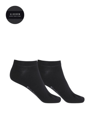 Pack de 2 calcetines tobilleros lisos - Banana Color Negro - 1
