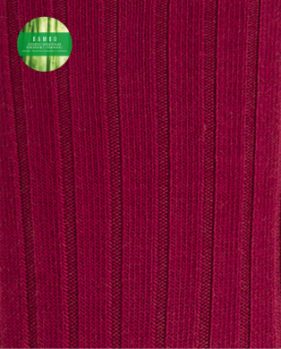 Chaussettes en bambou côtelé - revers anti-pression Couleur Bordeaux - 1 2