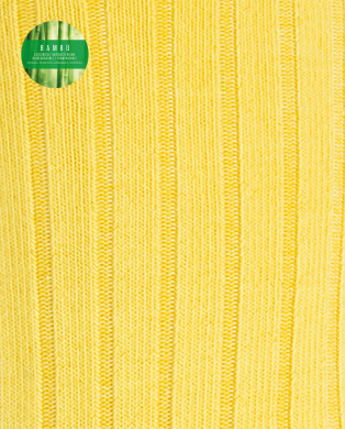 Chaussettes en bambou côtelé - revers anti-pression Couleur Jaune - 1 2