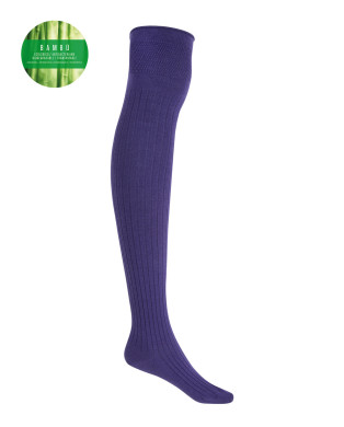High Ribbed Knee High Bamboo Color Lilac - 1