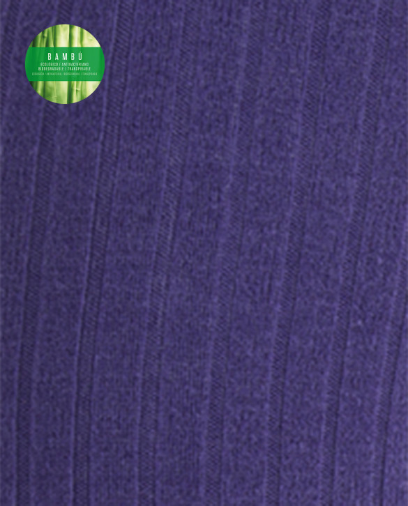 High Ribbed Knee High Bamboo Color Lilac - 1 - 2