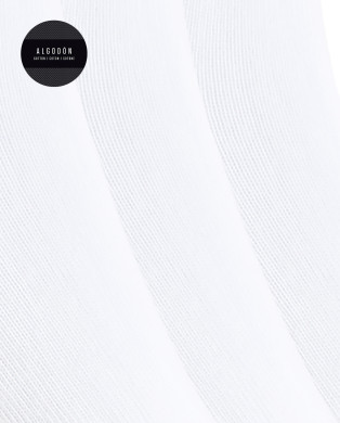 Pack de 3 mitjons de cotó llisos - Basix Color Blanc - 1 2