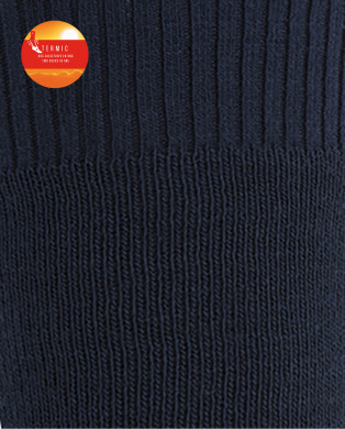 Chaussettes ourlet uni - Thermique Couleur Bleu marine - 1 2