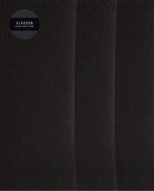 Pack de 3 calcetines de algodón lisos - Basix Color Negro - 1 2