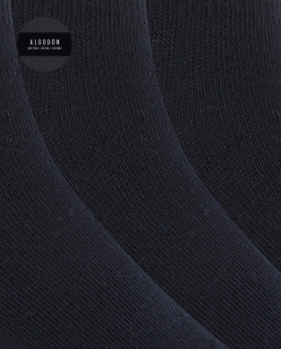 Pack de 3 calcetines de algodón lisos - Basix Color Marino - 1 2