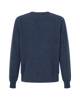 Jersei coll rodó, llana merino Color Blau - 1 2