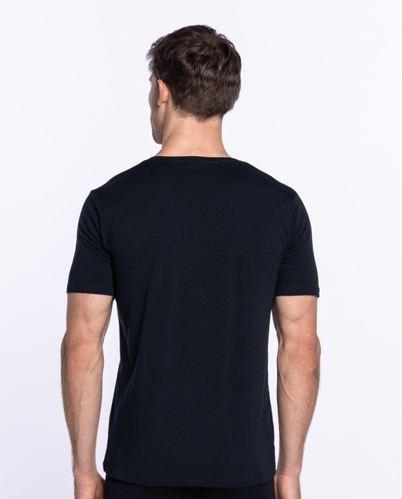 T-shirt en col rond en coton organique, Ecologix Couleur Noir - 1 - 2