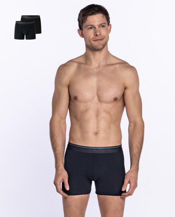 Pack of 2 modal and cotton boxers, Rainy Color Grey - 1 - 2 - 3 - 4