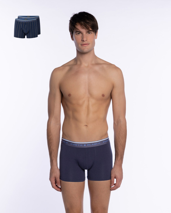 Pack of 2 modal and cotton boxers, Elegance Color Assorted - 1 - 2 - 3 - 4