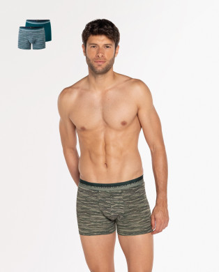 2-pack bamboo and cotton boxers, Cartago Color Green - 1