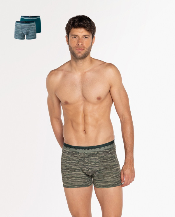 2-pack bamboo and cotton boxers, Cartago Color Green - 1