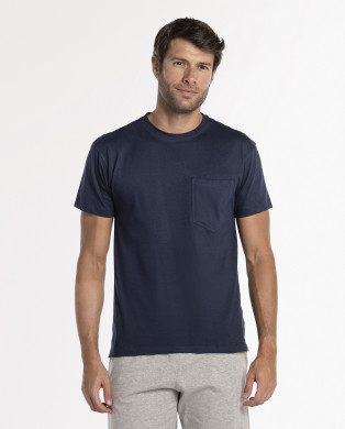 Short sleeve t-shirt, Basix Color Blue - 1