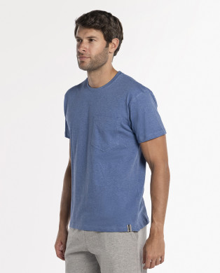 Short sleeve t-shirt, Basix Color Blue - 1