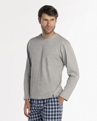 Long-sleeved T-shirt, Basix Color Grey - 1