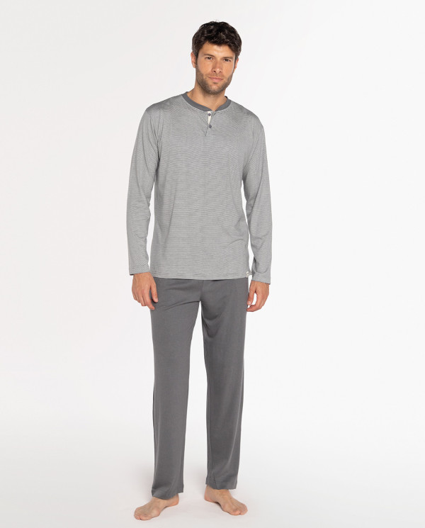 Pijama llarg de bambú, Bionix Color Gris - 1