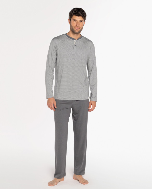 Pijama llarg de bambú, Bionix Color Gris - 1