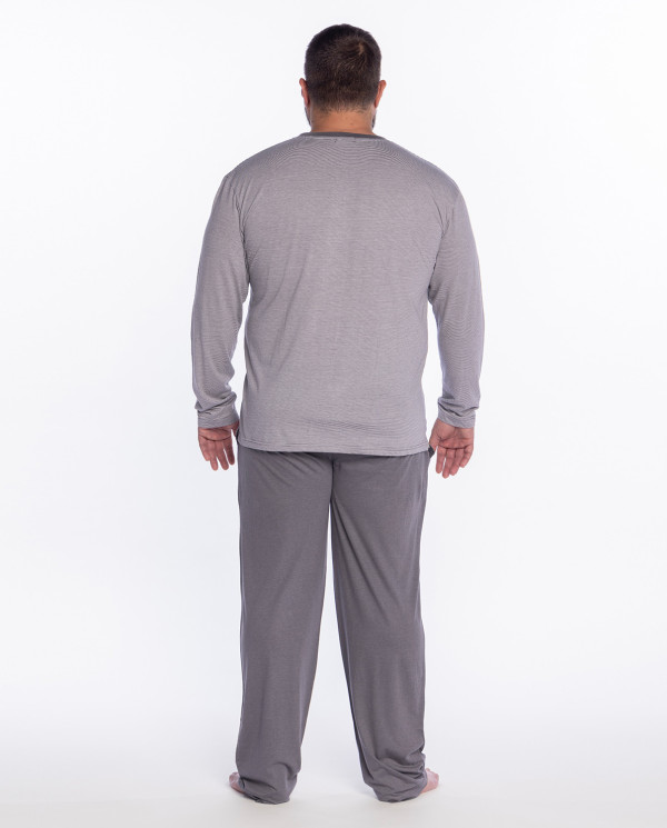 Pijama llarg de bambú, Bionix Color Gris - 1 - 2 - 3 - 4 TALLA PLUS - 5