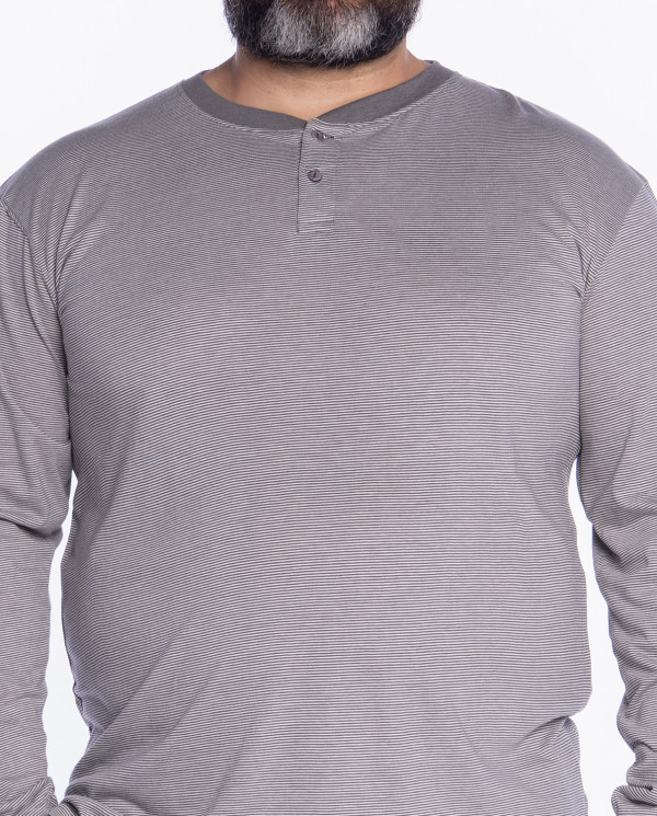 Pijama largo de bambú, Bionix Color Gris - 1 - 2 - 3 - 4 TALLA PLUS - 5 - 6