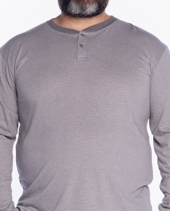 Pijama largo de bambú, Bionix Color Gris - 1 - 2 - 3 - 4 TALLA PLUS - 5 - 6