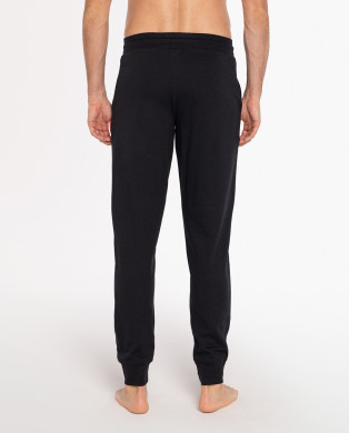 Pantalón largo de felpa algodón, Basix Color Negro - 1 2