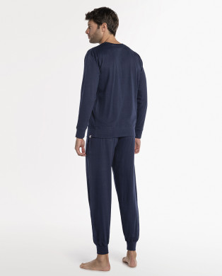 Long organic cotton pajamas, Organix Color Blue - 1 2