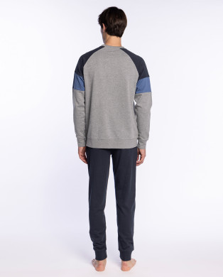Sophisticated Long Fleece pyjamas Color Grey - 1 2