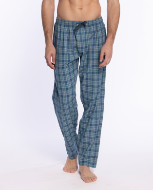 Long cotton viella trousers, Basix Color Navy - 1