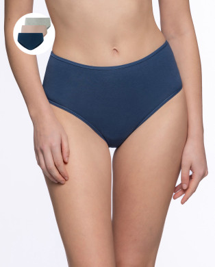 Pack of 3 cotton high brief Color Assorted - 1