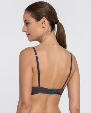 Sujetador Push-Up Basix Color Gris - 1 2