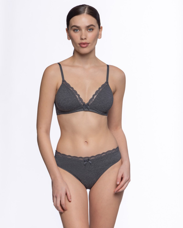 Soutien-gorge sans mousse ni armature Urban Lace Couleur Gris fonce - 1 - 2 - 3 - 4