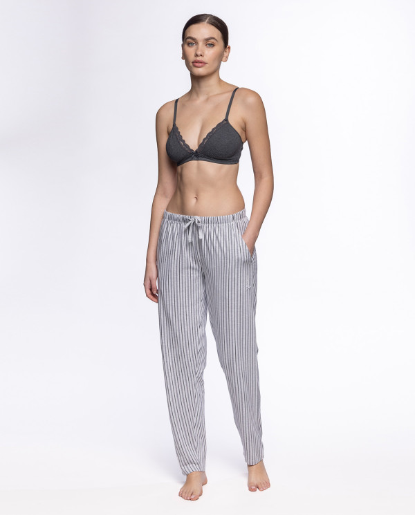 Pantalon rayé, Basix Couleur Gris clair - 1 - 2 - 3 - 4